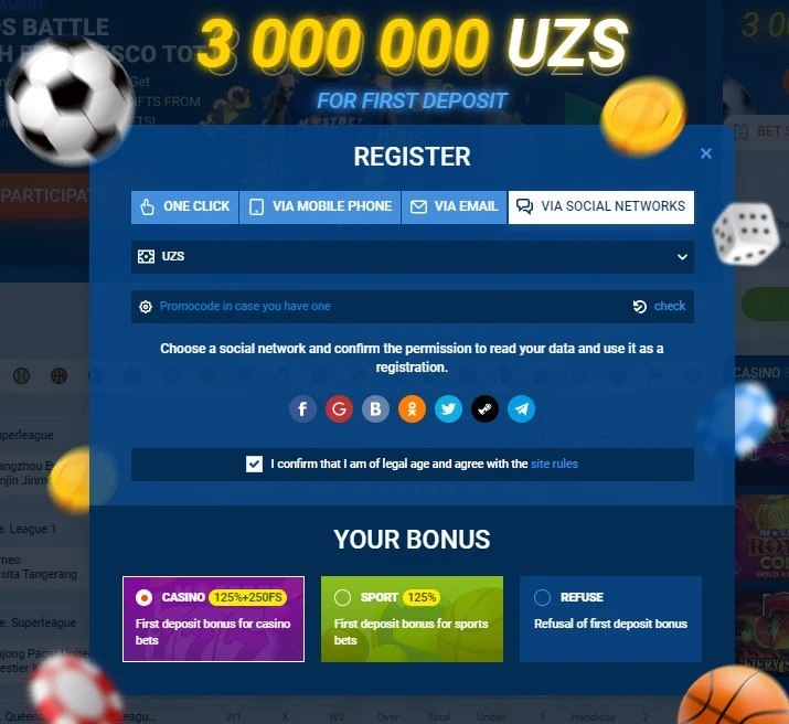 Mostbet Registering through social network